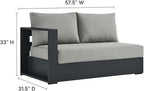 Modway Tahoe Aluminum 3-Piece Outdoor Patio Furniture Gray, Modular Sectional - Image 2