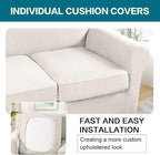 Turquoize 3 Piece Sofa Covers for 2 Cushion Couch Loveseat Slipcover Soft Couch - Image 5