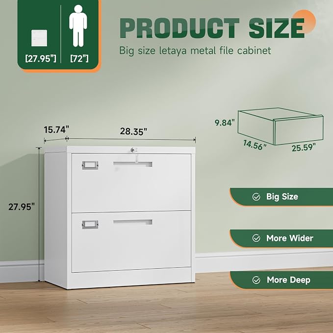 Letaya 2 Drawer File Cabinets - Image 3