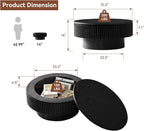 Round Coffee Table for Living Room, Fluted Drum Accent Tea Center Table - Image 3
