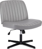 OLIXIS Criss Cross Legged Chairs Armless No Wheels Wide Seat Height Adjustable - Image 3