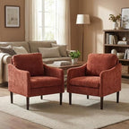 2PCS Mid Century Modern Accent Chair, Chenille Fabric Armchair by Unknown