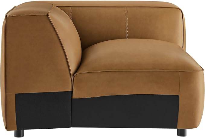 Modway Auren Vegan Leather Right Modular Armchair in Camel - Image 6