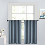 Yakamok Stone Blue Room Darkening Window Curtains 52x36 Inch by Yakamok