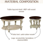 LKTART Oval Coffee Tables Set of 3, Vintage Wood Coffee Table - Image 9