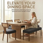 HNY Mid Century Modern Rattan Dining Chairs Set of 4, Farmhouse Linen - Image 6