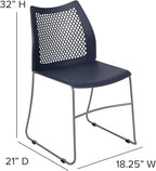 Flash Furniture HERCULES Series 661 lb. Capacity Navy Stack Chair - Image 3