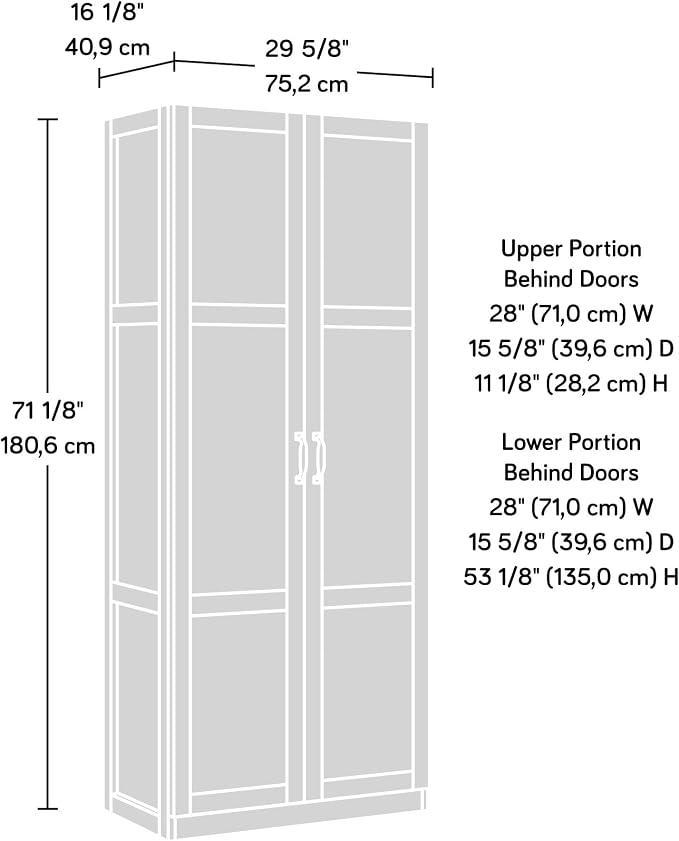 Sauder Tall Storage Cabinet, 4 Adjustable Shelves - Image 3
