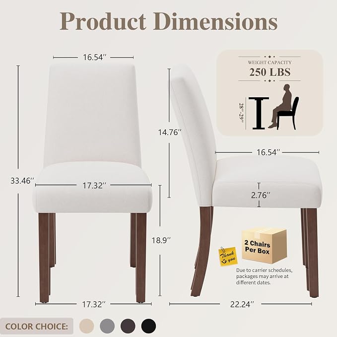 Dining Chairs Set of 6, Modern Dining Room Chairs - Image 2