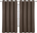 Chocolate Brown Blackout Curtains 66 x 63 Inch Length/Set of 2 Curtain by Lemomo