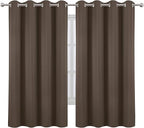 Chocolate Brown Blackout Curtains 66 x 63 Inch Length/Set of 2 Curtain by Lemomo