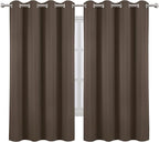 Chocolate Brown Blackout Curtains 52 x 63 Inch Length/Set of 2 Curtain - Image 2