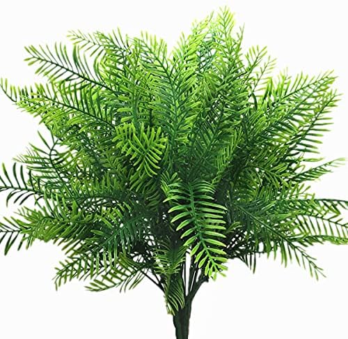CATTREE Artificial Shrubs, Plastic Plants Bamboo Grass Fake Green Bushes Greenery Leaves Wedding Indoor Outdoor Home Garden Verandah Office Table Centerpieces Arrangements Decoration 4 Bunches by CATTREE