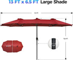 SUPERJARE 13ft Outdoor Patio Umbrella - Image 7