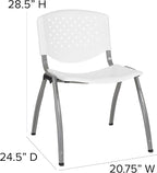 Flash Furniture HERCULES -5 Pack 880 lb. Capacity White Plastic Stack Chair | - Image 3