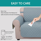 U-NICE HOME Reversible 23''Recliner Small Chair Cover, Light Blue/Beige | - Image 4