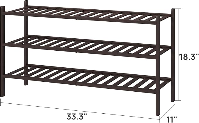 viewcare Long Shoe Rack, Bamboo Wood Shoe Rack - Image 2