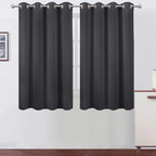 Dark Grey Thermal Blackout Curtains/52 x 54 Inch/Set of 2 Panels Room Darkening by Lemomo