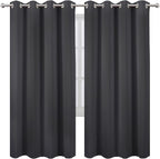 Dark Grey Thermal Blackout Curtains/52 x 72 Inch/Set of 2 Panels Room Darkening - Image 2