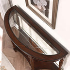 PADMA HOUSE Traditional Solid Wood Semi-Circle Sofa Table - Image 7