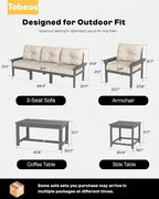 HDPE 4 Piece Patio Furniture Set, All-Weather Outdoor Couch - Image 2