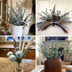 ABAJI 24 PCS Eucalyptus Stems Plastic Vivid Leaf Decorations Artificial Leaves Fake Faux Greenery Plant for Home Office House Table Desk Decor Wedding or Party Vase Forever Live - Image 4