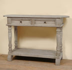 Sunset Trading Shabby Chic Cottage Table, Two Drawer, Natural limewash - Image 2