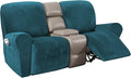 H.VERSAILTEX Velvet Stretch Recliner Couch Covers 6-Pieces Recliner Loveseat by HVERSAILTEX