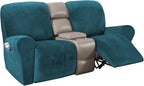 H.VERSAILTEX Velvet Stretch Recliner Couch Covers 6-Pieces Recliner Loveseat by HVERSAILTEX