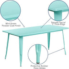 Flash Furniture Charis Commercial Grade 31.5" x 63" Rectangular Mint Green - Image 4