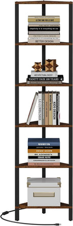 TUTOTAK Corner Shelf with LED Light, 6-Tier Corner Bookshelf - Image 7