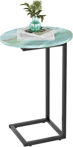 C Shaped End Side Table, Small Oval Couch Sofa Table - Image 7