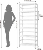 FOTOSOK 6-Tier Bamboo Shelf, Bamboo Bookcase - Image 3