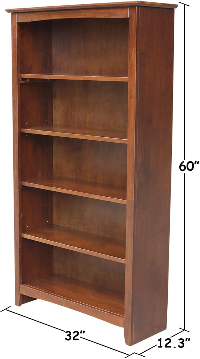 International Concepts, Solid Wood Bookcase 60" High, Adjustable Shelves - Image 5