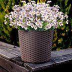 Outdoor Artificial Fake Flowers Plants - 24 Bundles UV Resistant Artificial Violet Plastic Faux Flowers Greenery Shrubs for Outdoor Hanging Plants Garden Porch Window Box Decor (White) - Image 4