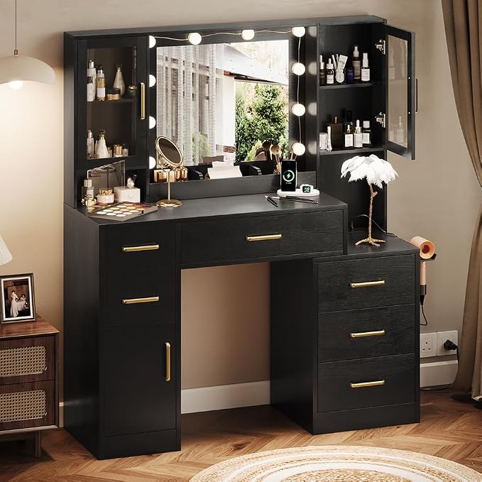 TOKSOM Makeup Vanity Desk with Mirror and Lights, Dressing Table Vanity Set - Image 2
