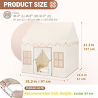 Kids Play Tent Indoor: with Mat, Tassel Garland, Star Lights - Image 2