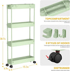 SPACELEAD Slim Storage Cart 4 Tier, Bathroom Organizer Rolling Utility - Image 3