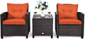 Tangkula 3 Pieces Patio Furniture Set, PE Rattan Wicker 3 Pcs Outdoor Sofa Set by TANGKULA