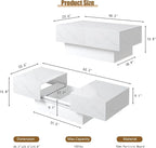 White Marble Modern Coffee Table - Image 2