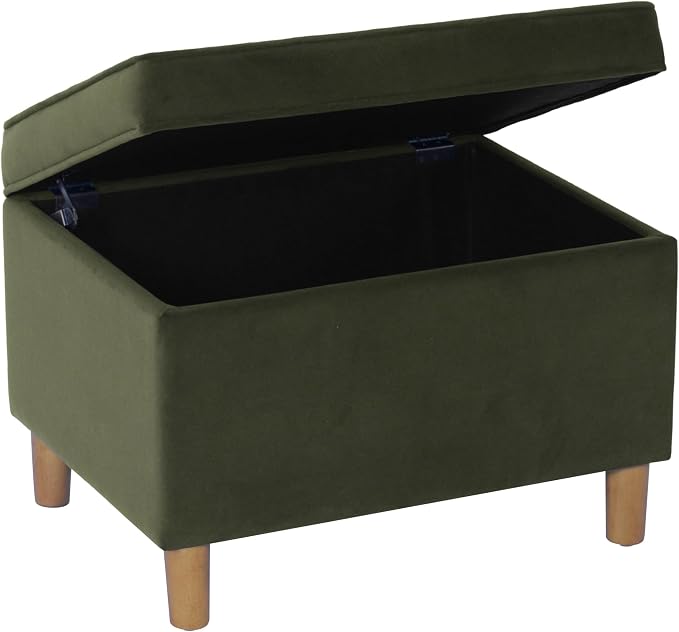 HomePop - Dinah 24" Storage Ottoman- Loden Green Velvet - Image 5