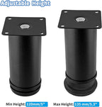 Set of 4 Stainless Steel Furniture Legs 5 Inch, Adjustable Round Cabinet Legs - Image 3