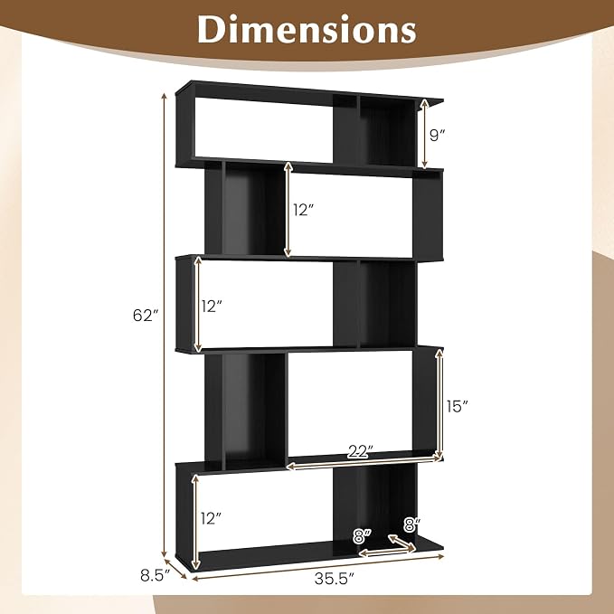 Giantex 5-Tier Bookshelves Set of 2, 10-Cube Geometric Bookcase - Image 3