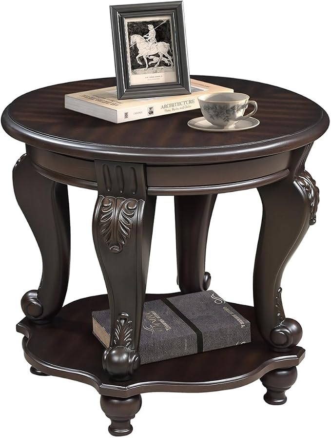 LKTART 22" Victorian Vintage Round End Table by LKTART