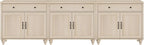 WAMPAT Farmhouse TV Stand for 100 Inch TV, 3-in-1 TV Console Table for - Image 7