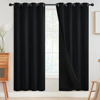 SimpleHome Black 100% Blackout Curtains Room Darkening Living Room 72 Inch | by SimpleHome