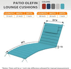 Sundale Outdoor Olefin Quilted Lounge Cushion Set of 4, Patio Foldable Chaise - Image 3