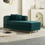 66.9" W Velvet Chaise Lounger by Unknown