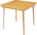 MECO Stakmore Classic Straight Edge Square Wood Folding Card Table, Oak by Stakmore
