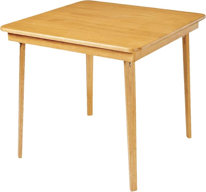 MECO Stakmore Classic Straight Edge Square Wood Folding Card Table, Oak by Stakmore